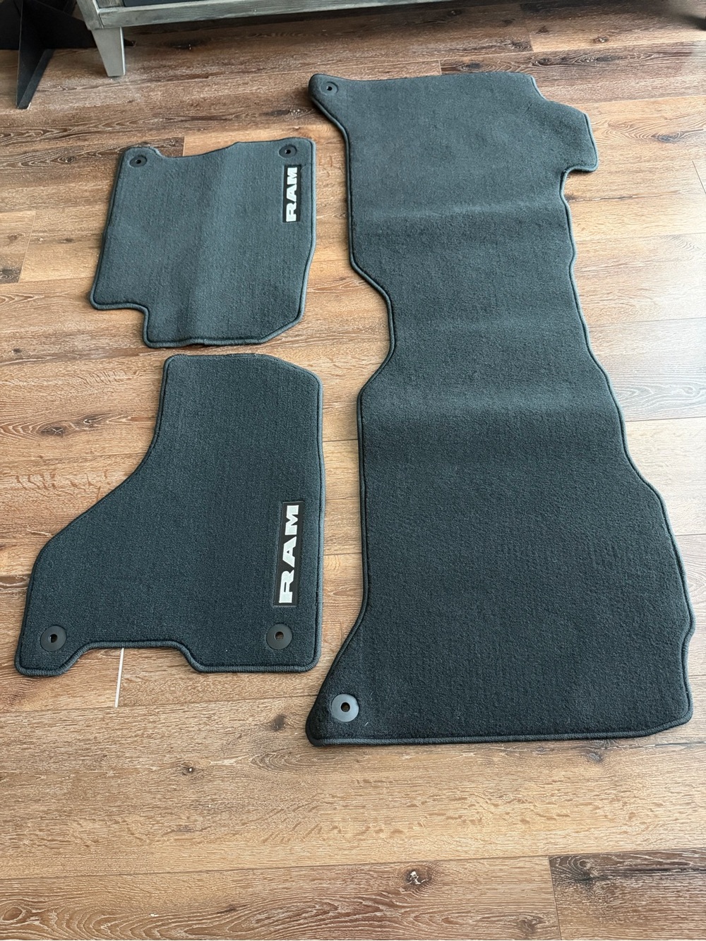 RAM Black Carpet Floor Mat Set for Trucks - 3-Piece